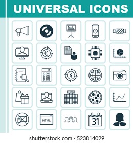 Set Of 25 Universal Editable Icons. Can Be Used For Web, Mobile And App Design. Includes Elements Such As Analysis, Coaching, Money Recycle And More.