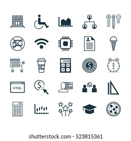Set Of 25 Universal Editable Icons. Can Be Used For Web, Mobile And App Design. Includes Elements Such As Festive Fireworks, PPC, Measurement And More.