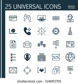 Set Of 25 Universal Editable Icons. Can Be Used For Web, Mobile And App Design. Includes Elements Such As Loading Speed, Circle Graph, Keyword Marketing And More.
