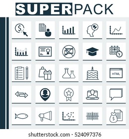 Set Of 25 Universal Editable Icons. Can Be Used For Web, Mobile And App Design. Includes Elements Such As Dynamics, Pin Employee, Conference And More.
