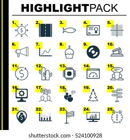 Set Of 25 Universal Editable Icons. Can Be Used For Web, Mobile And App Design. Includes Elements Such As Money Trasnfer, Achievement Graph, Cacti And More.