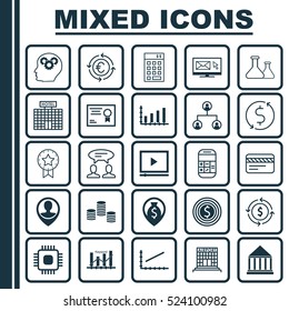 Set Of 25 Universal Editable Icons. Can Be Used For Web, Mobile And App Design. Includes Elements Such As Bank Card, Hotel Construction, Tree Structure And More.