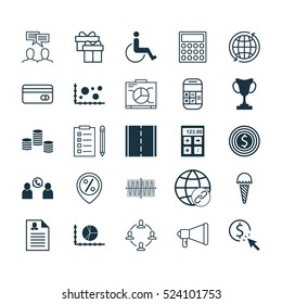 Set Of 25 Universal Editable Icons. Can Be Used For Web, Mobile And App Design. Includes Elements Such As Connectivity, Reminder, Announcement And More.
