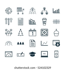 Set Of 25 Universal Editable Icons. Can Be Used For Web, Mobile And App Design. Includes Elements Such As Collaborative Solution, Cooperation, Digital Media And More.