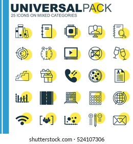Set Of 25 Universal Editable Icons. Can Be Used For Web, Mobile And App Design. Includes Elements Such As Airport Construction, Growth, Analysis And More.