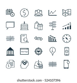 Set Of 25 Universal Editable Icons. Can Be Used For Web, Mobile And App Design. Includes Elements Such As Paid Download, Focus Group, Messaging And More.
