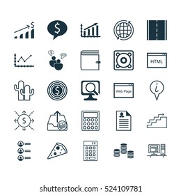 Set Of 25 Universal Editable Icons. Can Be Used For Web, Mobile And App Design. Includes Elements Such As Cacti, World, Website And More.