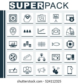 Set Of 25 Universal Editable Icons. Can Be Used For Web, Mobile And App Design. Includes Elements Such As Paid Upload, Messaging, SEO Brainstorm And More.