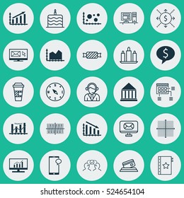 Set Of 25 Universal Editable Icons. Can Be Used For Web, Mobile And App Design. Includes Elements Such As Operator, Education Center, Comparison And More.