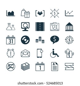 Set Of 25 Universal Editable Icons. Can Be Used For Web, Mobile And App Design. Includes Elements Such As Chemical, Questionnaire, Forbidden Mobile And More.