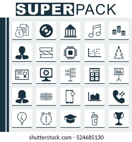Set Of 25 Universal Editable Icons. Can Be Used For Web, Mobile And App Design. Includes Elements Such As Manager, Report, Info Pointer And More.