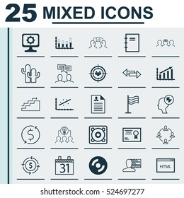 Set Of 25 Universal Editable Icons. Can Be Used For Web, Mobile And App Design. Includes Elements Such As Coaching, Discussion, Focus Group And More.