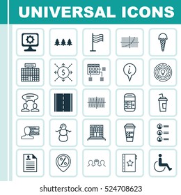 Set Of 25 Universal Editable Icons. Can Be Used For Web, Mobile And App Design. Includes Elements Such As Pin, Dialogue, Discount Location And More.