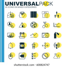 Set Of 25 Universal Editable Icons. Can Be Used For Web, Mobile And App Design. Includes Elements Such As Market Research, Group Organization, Withdraw Money And More.