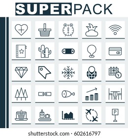 Set Of 25 Universal Editable Icons. Can Be Used For Web, Mobile And App Design. Includes Elements Such As Briefcase Scanner, Wireless Communications, Warranty And More.