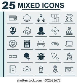 Set Of 25 Universal Editable Icons. Can Be Used For Web, Mobile And App Design. Includes Elements Such As Electronic Tool, Warranty, Notebook And More.