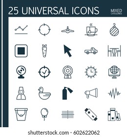 Set Of 25 Universal Editable Icons. Can Be Used For Web, Mobile And App Design. Includes Elements Such As Snow Person, Recurring Program, Root And More.
