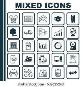 Set Of 25 Universal Editable Icons. Can Be Used For Web, Mobile And App Design. Includes Elements Such As Callcentre, Shipping Tour, Wifi And More.