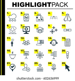 Set Of 25 Universal Editable Icons. Can Be Used For Web, Mobile And App Design. Includes Elements Such As Personal Skills, Speaking People, Library And More.
