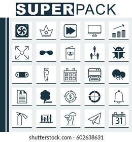 Set Of 25 Universal Editable Icons. Can Be Used For Web, Mobile And App Design. Includes Elements Such As Money Recycle, Root, Beetle And More.