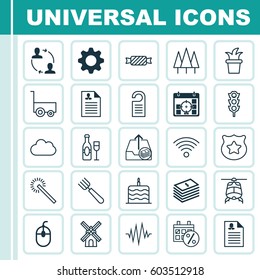 Set Of 25 Universal Editable Icons. Can Be Used For Web, Mobile And App Design. Includes Elements Such As Project Targets, Price, Wireless Communications And More.