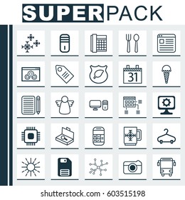 Set Of 25 Universal Editable Icons. Can Be Used For Web, Mobile And App Design. Includes Elements Such As Date, Conversation, Schedule And More.