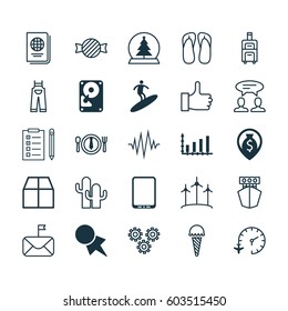 Set Of 25 Universal Editable Icons. Can Be Used For Web, Mobile And App Design. Includes Elements Such As Cacti, Garden Clothes, Recommended And More.