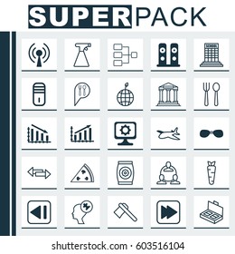 Set Of 25 Universal Editable Icons. Can Be Used For Web, Mobile And App Design. Includes Elements Such As Sprinkler, College, Root And More.
