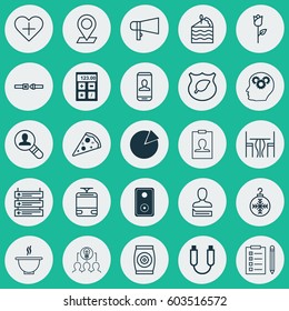 Set Of 25 Universal Editable Icons. Can Be Used For Web, Mobile And App Design. Includes Elements Such As Cake Piece, Privacy Information, Tree Toy And More.