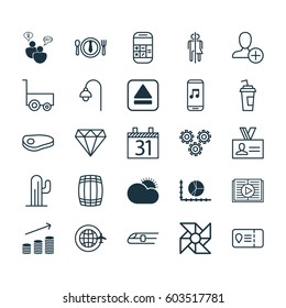 Set Of 25 Universal Editable Icons. Can Be Used For Web, Mobile And App Design. Includes Elements Such As Search Optimization, Brilliant, Metro And More.