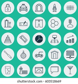 Set Of 25 Universal Editable Icons. Can Be Used For Web, Mobile And App Design. Includes Elements Such As Bank Payment, Coins Growth, Joystick And More.