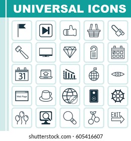 Set Of 25 Universal Editable Icons. Can Be Used For Web, Mobile And App Design. Includes Elements Such As Connectivity, Distance Learning, Price And More.