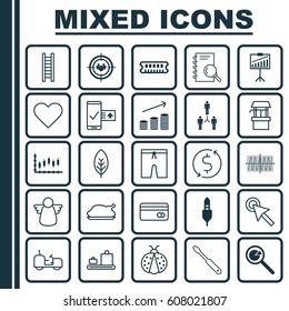 Set Of 25 Universal Editable Icons. Can Be Used For Web, Mobile And App Design. Includes Elements Such As Follow, Cursor Tap, Analysis And More.