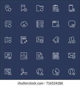 Set Of 25 Universal Editable Icons. Can Be Used For Web, Mobile And App Design