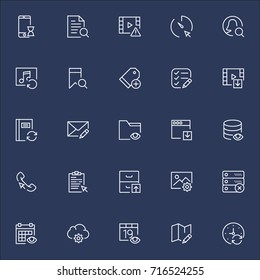 Set Of 25 Universal Editable Icons. Can Be Used For Web, Mobile And App Design