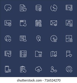 Set Of 25 Universal Editable Icons. Can Be Used For Web, Mobile And App Design
