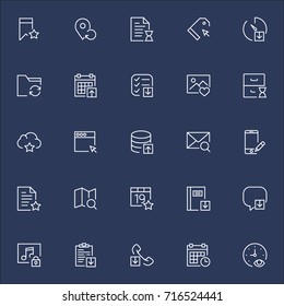 Set Of 25 Universal Editable Icons. Can Be Used For Web, Mobile And App Design