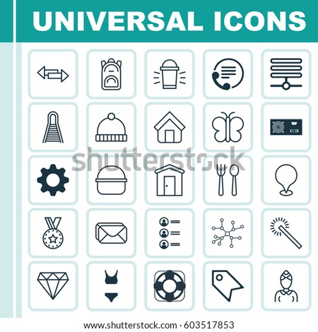 Set Of 25 Universal Editable Icons. Can Be Used For Web, Mobile And App Design. Includes Elements Such As Sparkles, Settings, Medal And More.