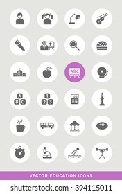 Set of 25 Universal Education Icons. Isolated Elements.