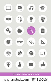 Set of 25 Universal Education Icons. Isolated Elements.