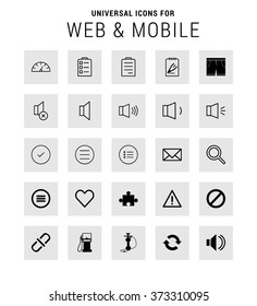 Set of 25 Universal icons