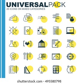 Set Of 25 Universal Icons On Opportunity, Growth, Keyword Marketing And More Topics. Vector Icon Set Including Questionnaire, Measurement, Personal Skills And Other Icons.