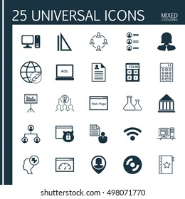 Set Of 25 Universal Icons On Collaboration, Warranty, Female Application And More Topics