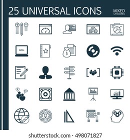 Set Of 25 Universal Icons On Schedule, Decision Making, Opportunity And More Topics