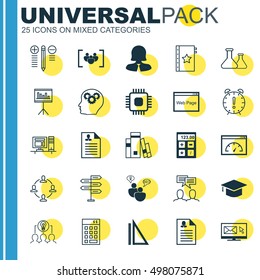 Set Of 25 Universal Icons On SEO Brainstorm, Investment, Newsletter And More Topics
