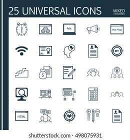 Set Of 25 Universal Icons On Coaching, Schedule, Growth And More Topics