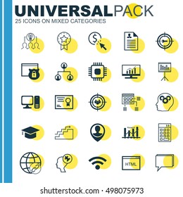 Set Of 25 Universal Icons On Coding, Conference, Focus Group And More Topics