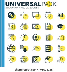 Set Of 25 Universal Icons On Innovation, Board, Connectivity And More Topics