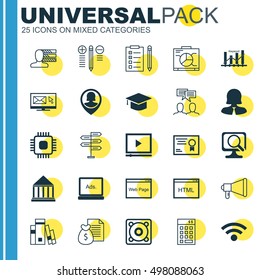 Set Of 25 Universal Icons On Newsletter, Personal Skills, Announcement And More Topics