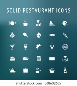 Set of 25 Universal Restaurant Icons. Isolated Elements.